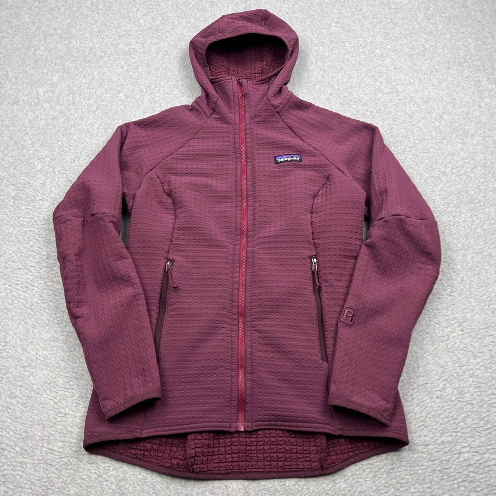 Patagonia R2 TechFace Hoody Jacket Womens Small Burgundy Fleece Zip Up 83735